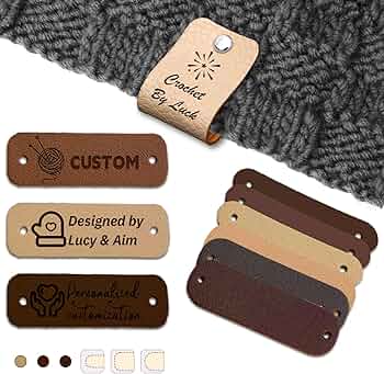 custom leather tags for crochet Material