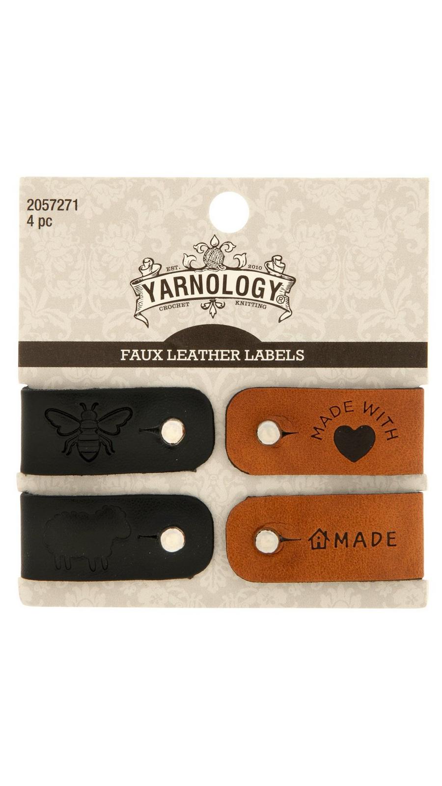 custom leather tags for crochet