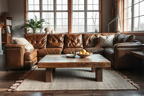 custom leather sectional