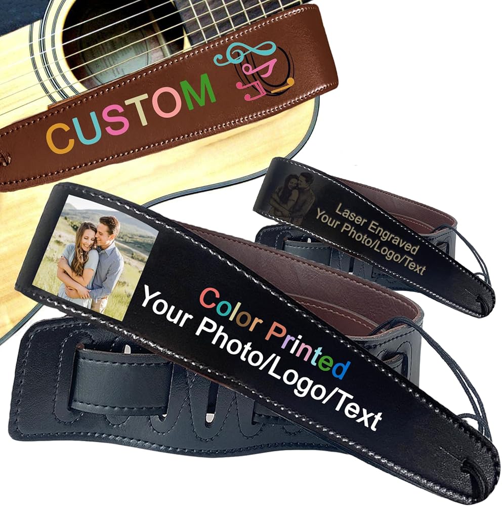 personalized custom leather guitar straps