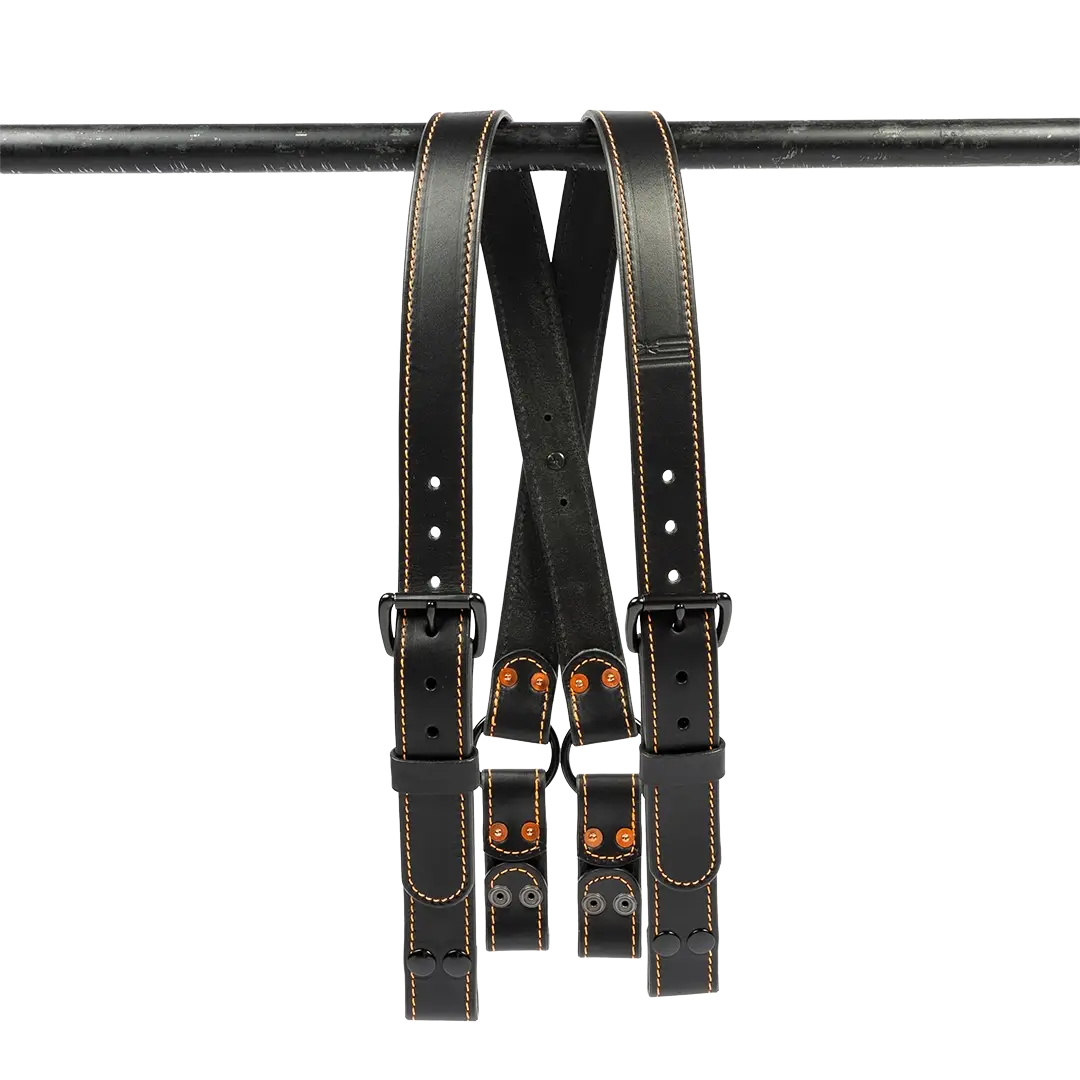 custom leather firefighter suspenders