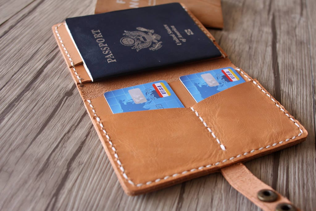 custom leather passport holder