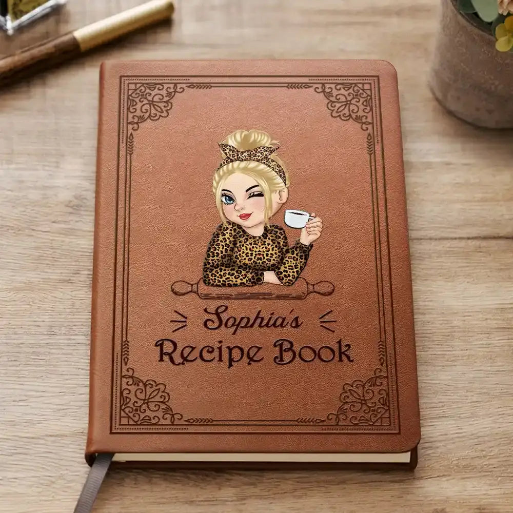 custom leather recipe book