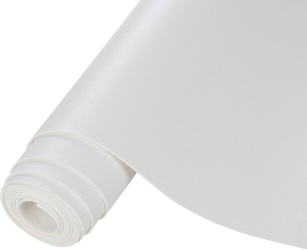 white faux leather fabric