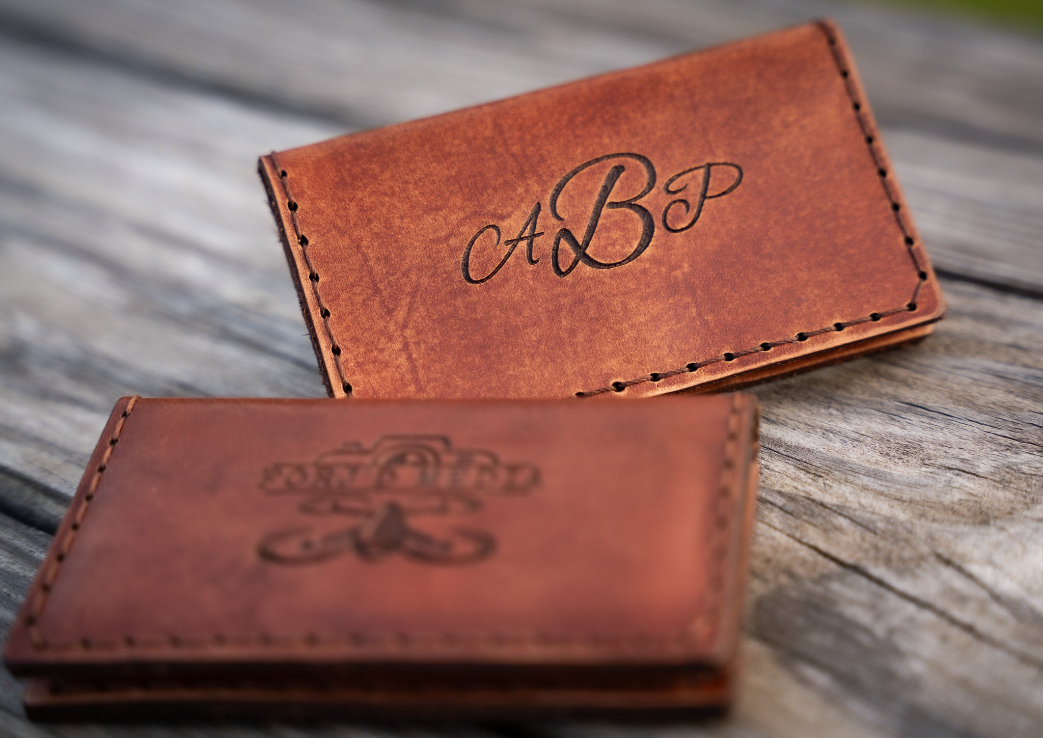 custom leather business card holder