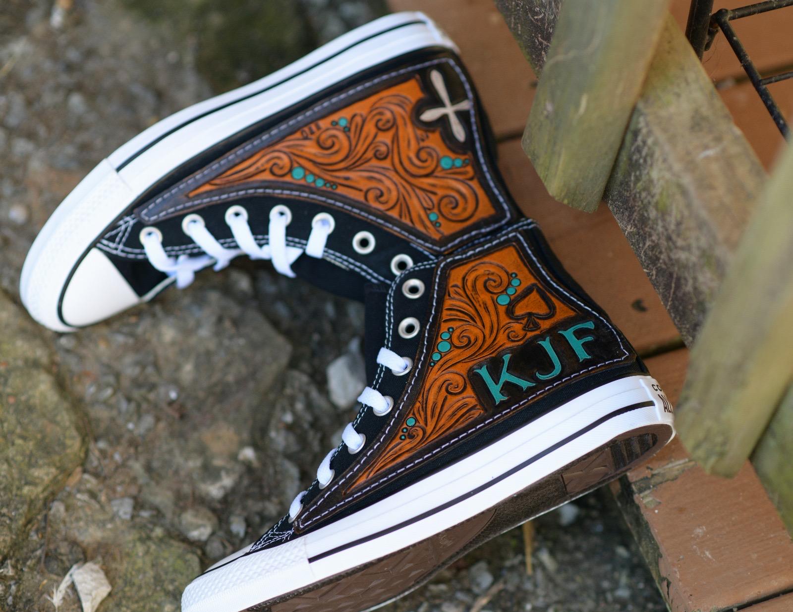 custom leather converse