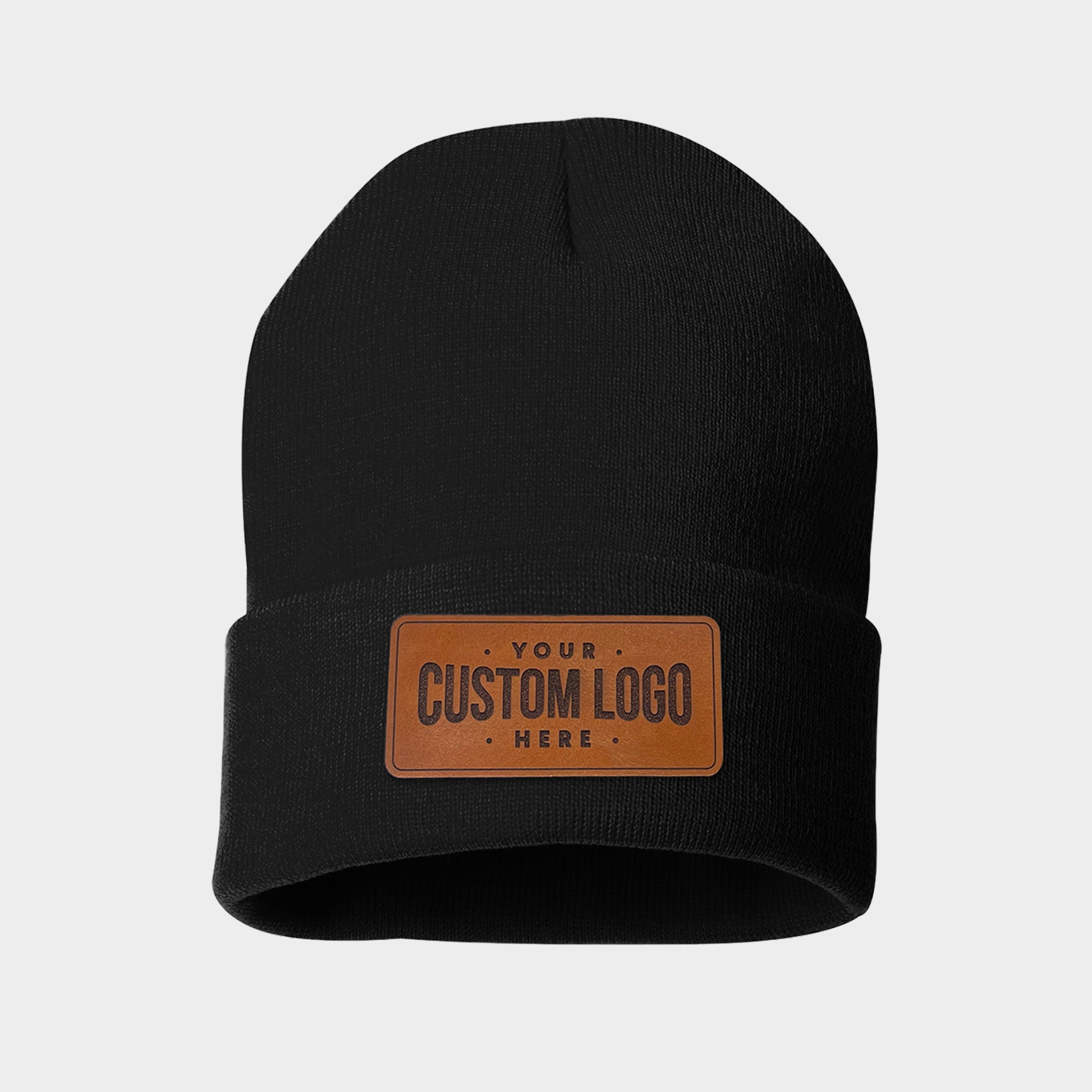 custom leather patch beanie Material