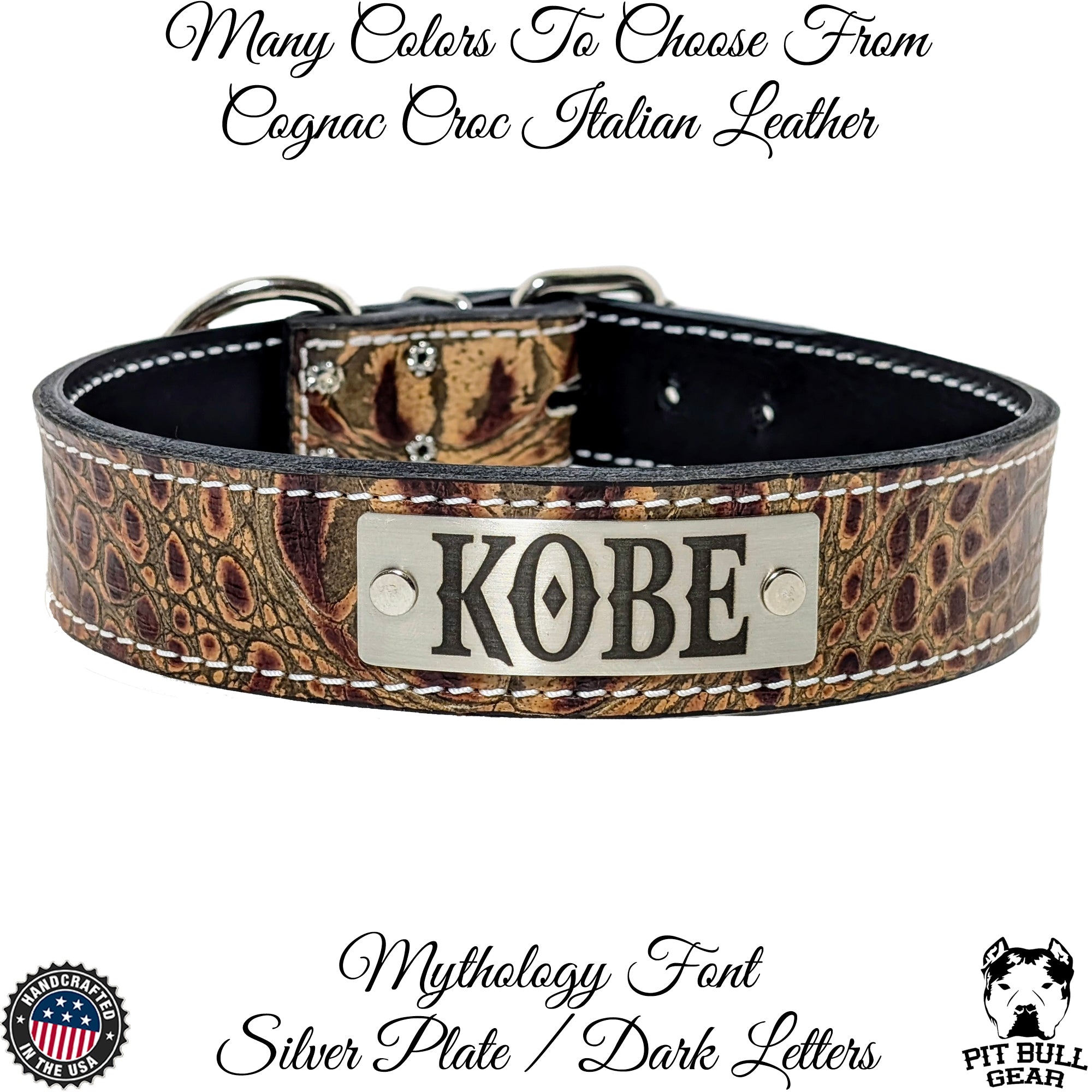 custom leather dog collars with name Material