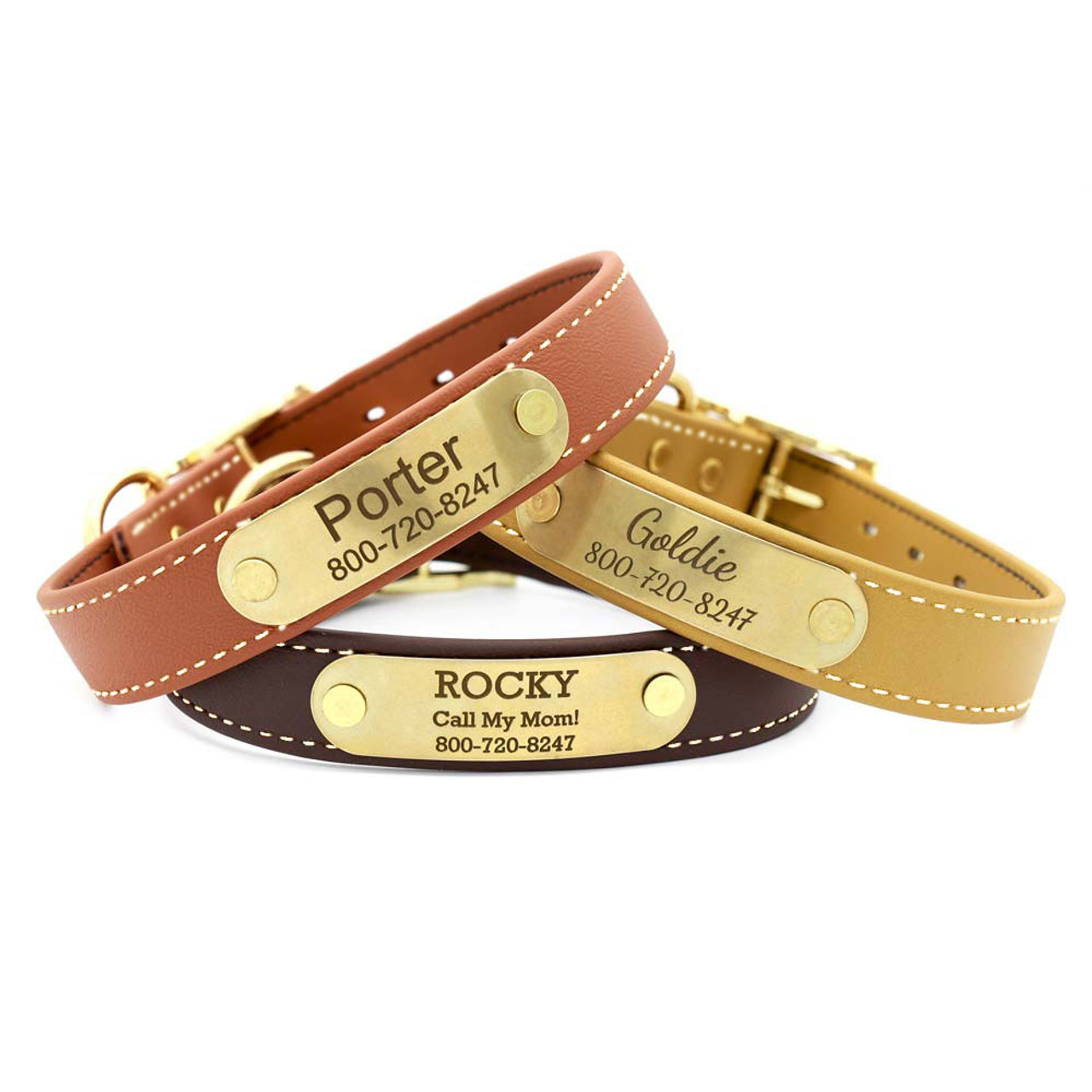custom leather dog collars with name