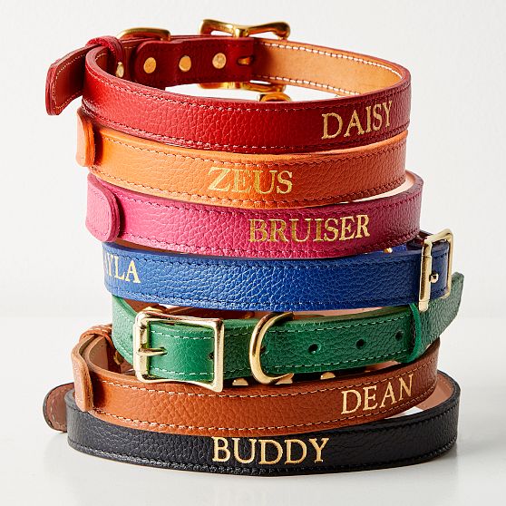 custom leather dog collars with name