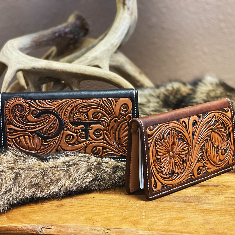 custom leather checkbook covers
