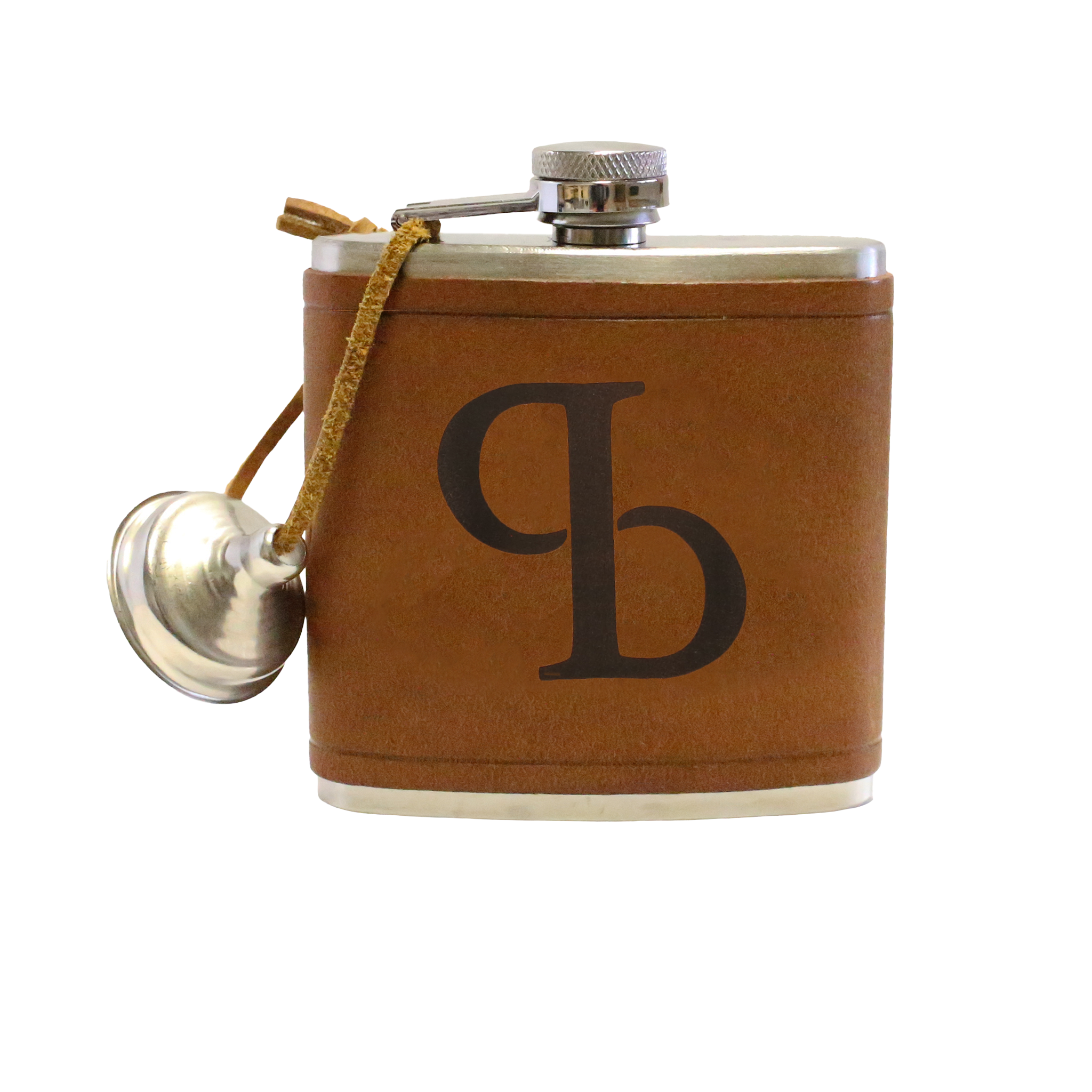 custom leather hip flask