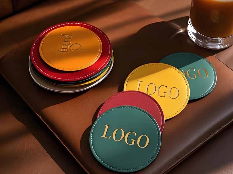 custom leather coasters