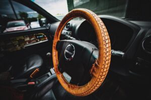 custom leather steering wheel covers Material
