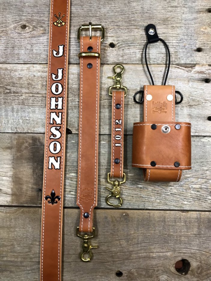 custom leather radio strap