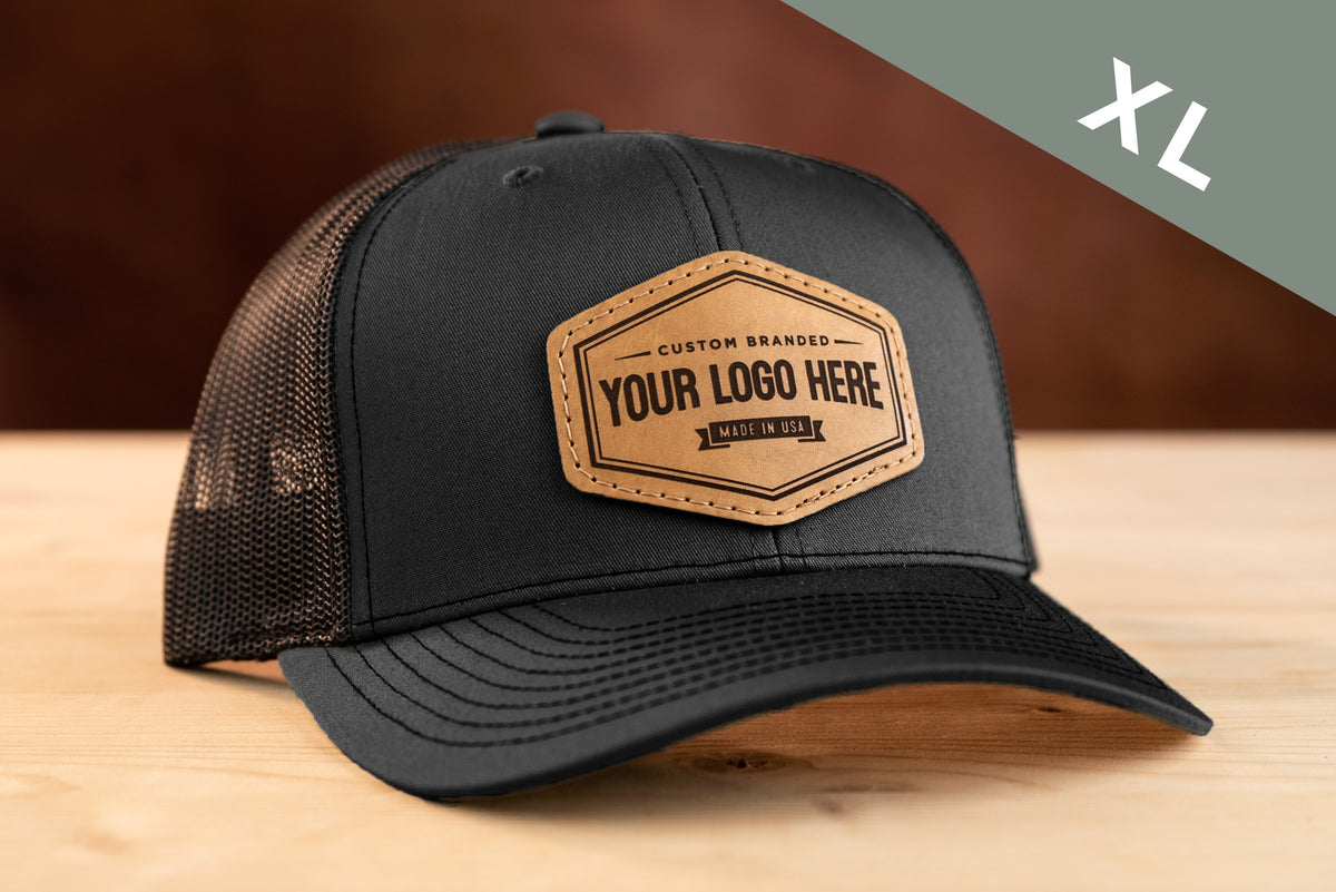 custom leather patch hats