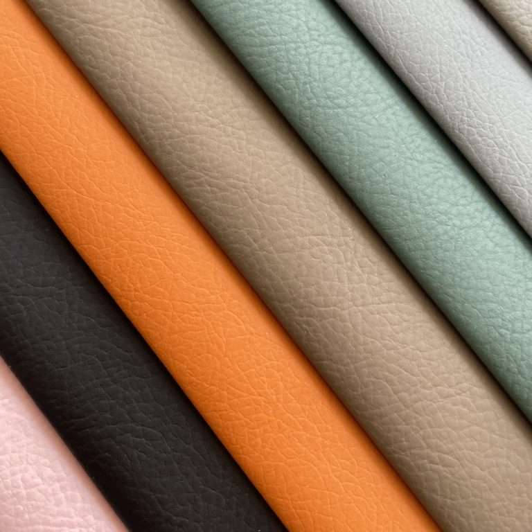 leather and fabric sectional