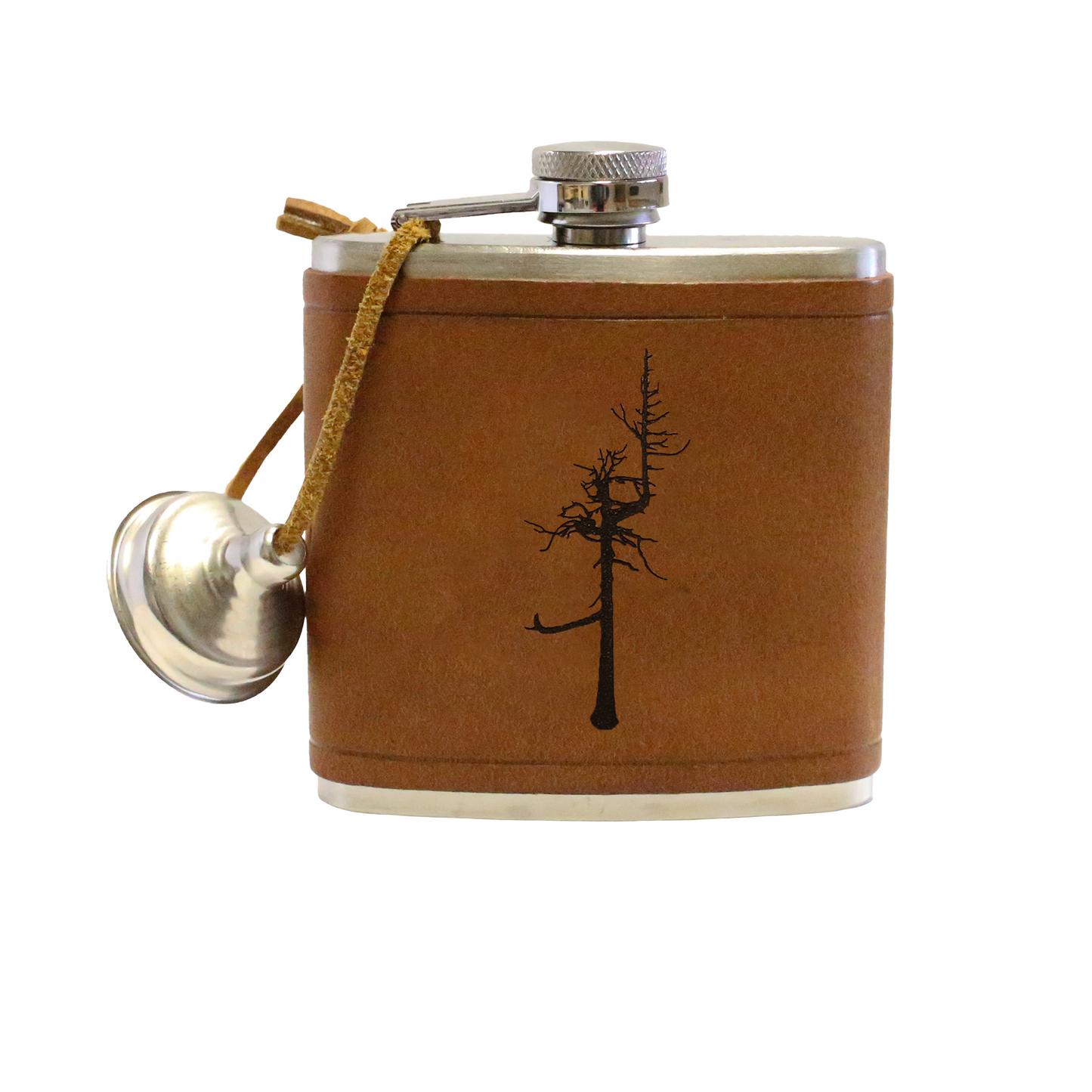 custom leather flask