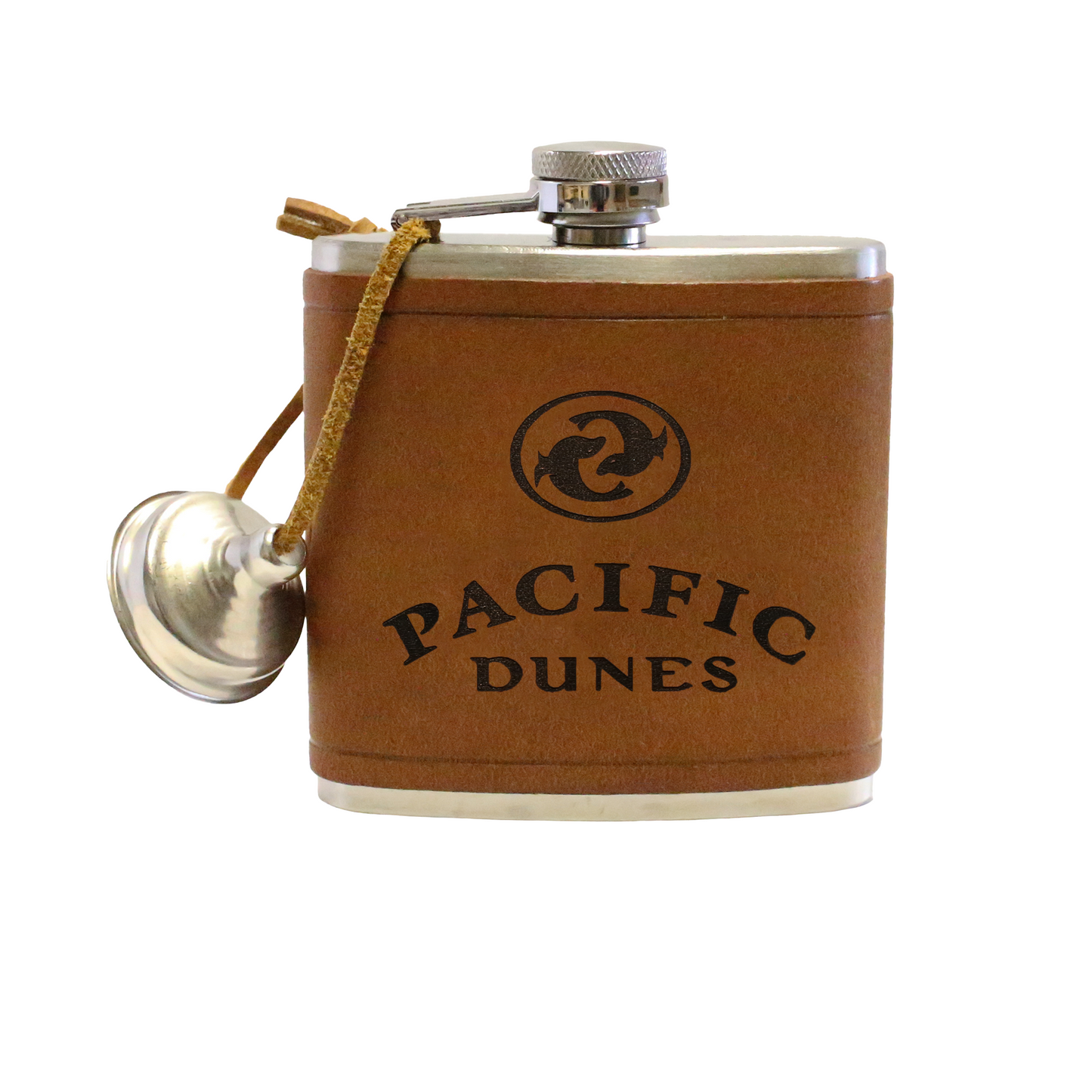 custom leather flask