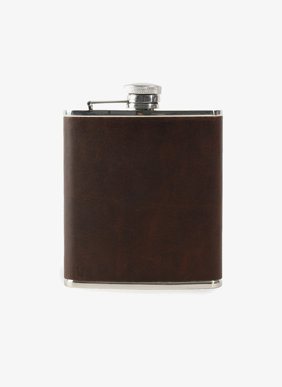 custom leather flask