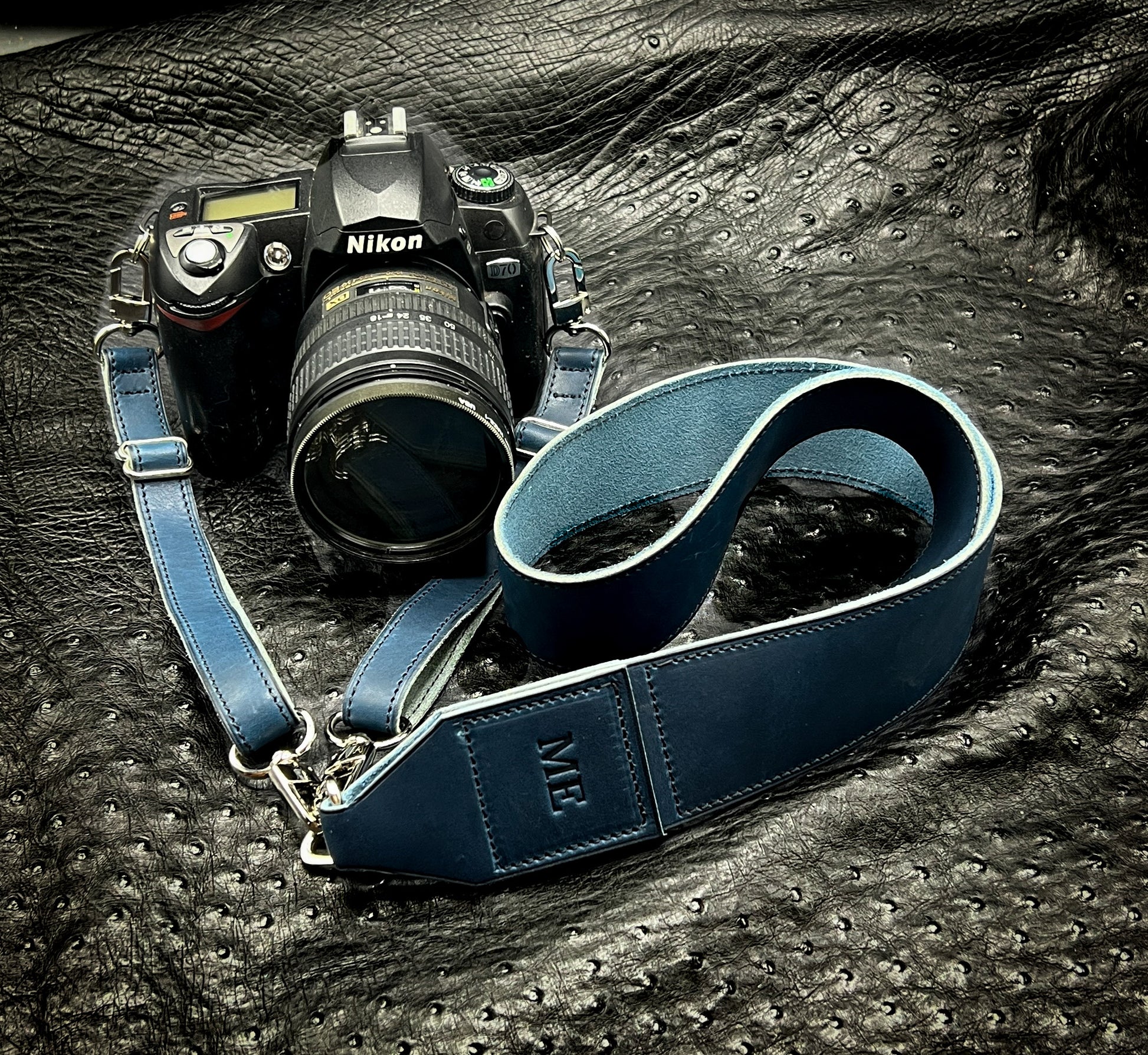 custom leather camera strap