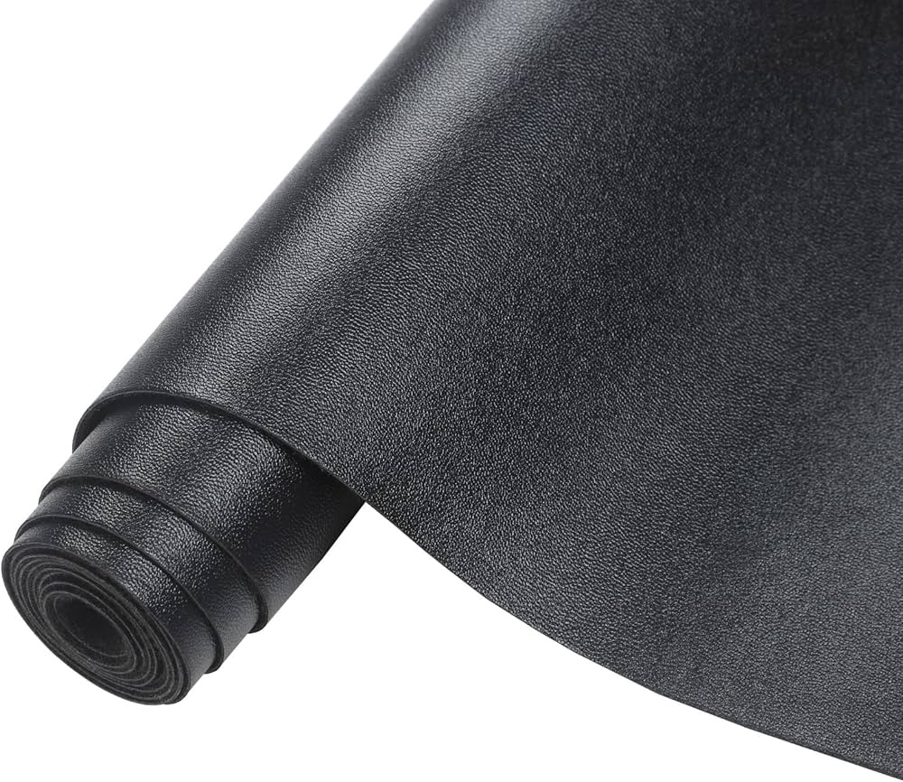 black faux leather fabric